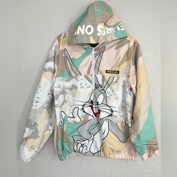 Members Only Other - Mens Members Only Looney Tunes Bugs Bunny Windbreaker Jacket Camouflage Size M
